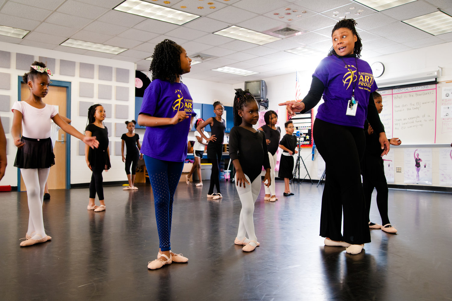 Students learn dance at Brentwood Elementary.